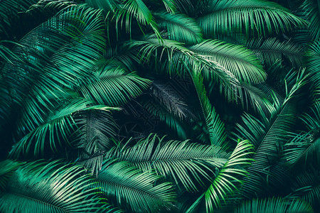 绿色植物丛林绿林过滤器中的热带森林背景