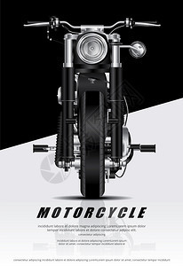 大气黑色的摩托车矢量说明图图片