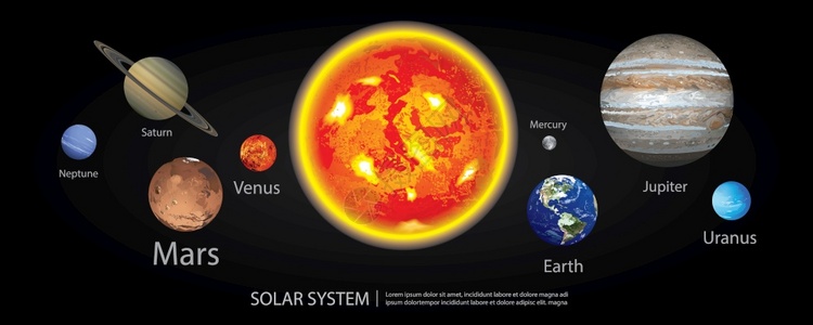 太阳系矢量插画图片