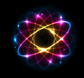 彩色抽象原子核矢量背景图片