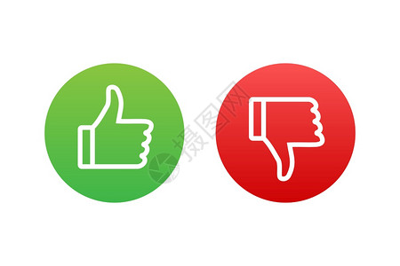 红色背景上的平面绿色按钮OK符号Trumb挂起任何目的设计都很好社交媒体概念矢量插图红背景上的平面绿色按钮OK标记社交媒体概念矢图片
