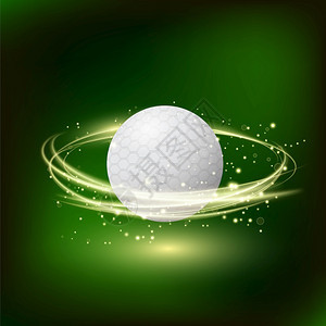 GolfBall在模糊绿背景上孤立在模糊绿背景上孤立图片