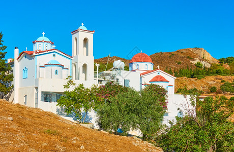 希腊Aegina岛圣凯瑟琳修道院希腊风景高清图片
