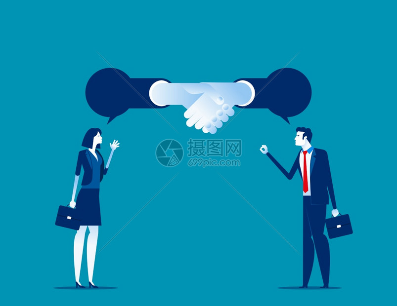 成功与合作伙伴达成协议概念商业矢量成就贸易会议Handshake图片