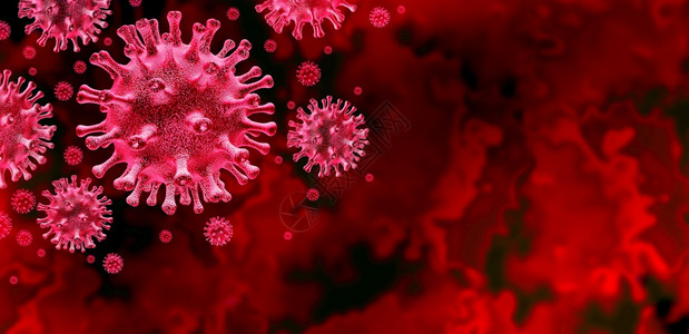 爆发背景和冠状流感如危险的菌株病例如可知的19大流行医疗健康风险概念如3D造成的疾病细胞图片