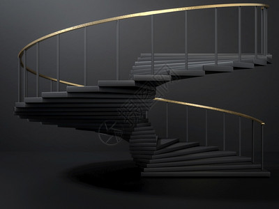 黑螺旋楼梯3D图片