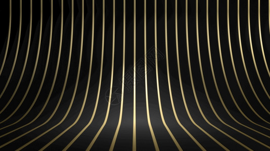 3d黑背景上的金曲线条或的折叠黑背景上的金曲线条或用于放置文字或对象的完美插图以最小样式的复制空间回滚黑背景上的金曲线条或的折叠图片