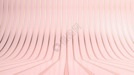 金条和粉纹的概述背景3D插图Wavy曲线铜和粉条纹背景金和粉纹的概述背景转化曲线铜和粉贴背景图片