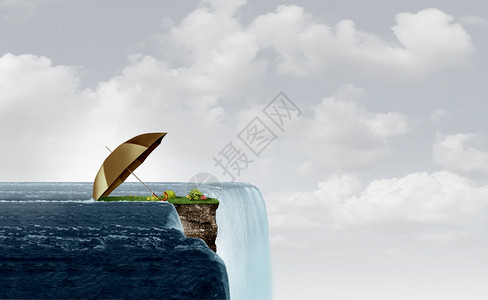 伞状概念作为安全和保护的概念作为信任的商业比喻和保护环境免受气候变化洪灾的屏障并配有3D插图要素图片