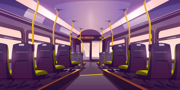 空公交车装有椅子扶手和窗户的内地火车背景图片