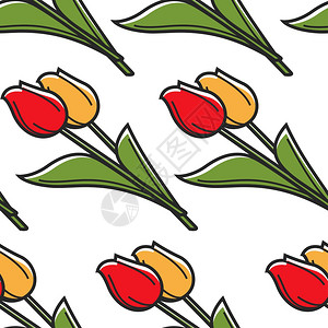 荷兰象征花朵郁金香插画图片