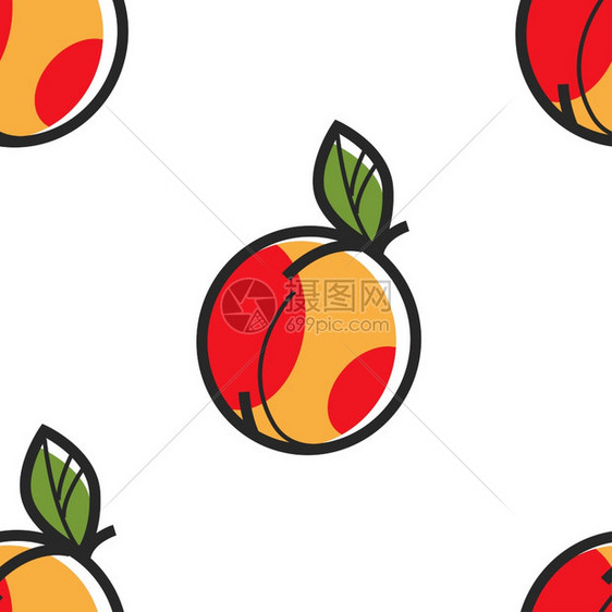 亚美尼代表性水果桃子无缝模式图片