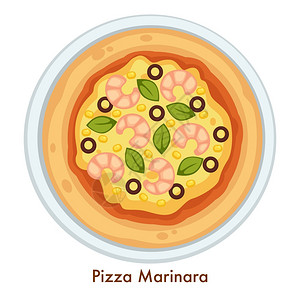 意大利的菜食盘饭餐厅或咖啡馆番茄酱意大利的菜食美比萨马瑞拉品意大利海鲜食品图片