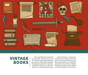 历史手稿古典打字机古典书局海报背景图片