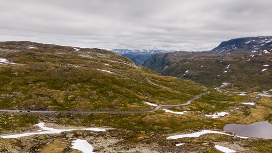 挪威夏季山地景观旅游色5号Sognefjellet公路空中视图山地景观挪威旅游色5号Songnefjellet公路图片