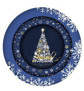 装饰圣诞树的矢量插图圣诞背景卡快乐树装饰图片