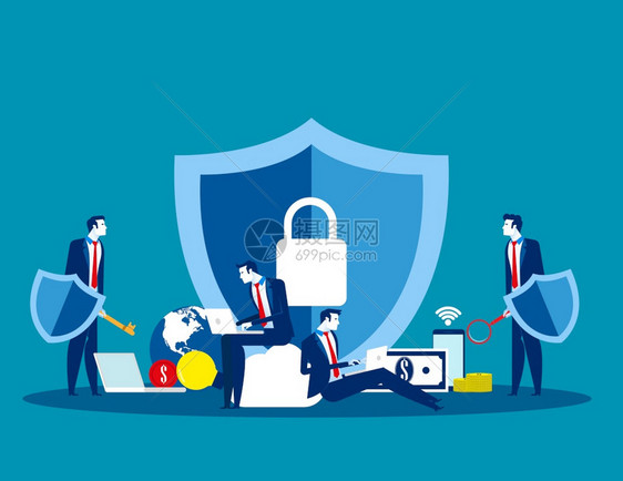 技术安全概念商业矢量数据安全因特网方案拟订图片