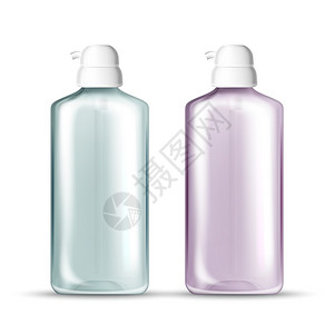 喷气瓶与抽水泵用于卫生手Gel矢量空透明瓶用于防疫剂保护产品包式卫生消感染剂与喷洒模板现实的3d说明图片