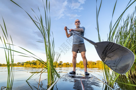 在科罗拉多州湖边的草地上图片