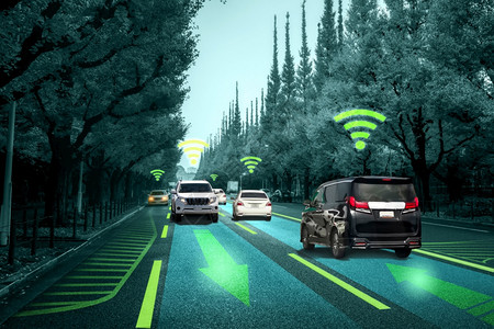 未来适应巡航控制遥感附近车辆和行人智能运输技术图片
