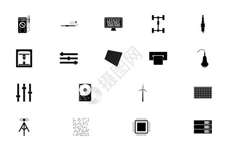 工业电子黑色集固态矢量说明黑色集固态图像图片
