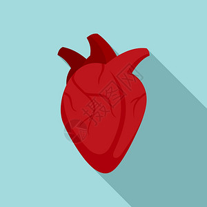 人类医疗心脏图标用于网络设计的人类医疗心脏矢量图标的简单示人类医疗心脏图标平式图片
