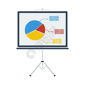 演示文稿站的图标平面颜色设计矢量说明图片