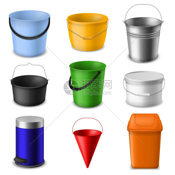 彩色金属桶塑料桶图片