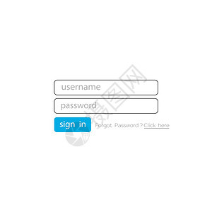 用户名和密码登录用户页矢量插图图片