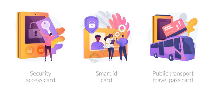 无钥匙入境证件无钥匙入境系统城市交通票安全出入证智能身份公共交通旅行卡比喻病媒孤立概念比喻图出入证和身份矢量概念比喻背景图片
