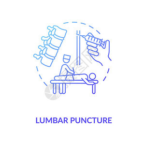 Lumbar刺穿概念图标中枢神经系统疾病诊断设想细线插图医疗程序脊柱开关矢量孤立的大纲RGB颜色绘图刺穿概念标图片