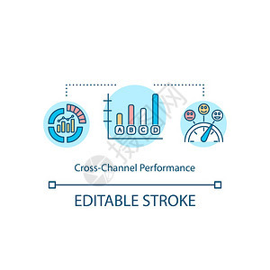 跨通道能概念图标Omnnichanel营销运动想法细线插图品牌管理客户经验矢量孤立大纲RGB彩色绘图可编辑中风跨通道能概念图标图片