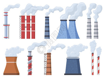 工业烟囱有毒空气工厂雾污染病媒示意图标工厂排放肮脏烟雾的工厂空气污染有毒烟囱管工厂雾污染病媒示意图标图片