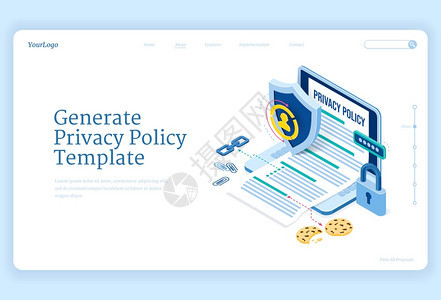 隐私政策等量着陆页数据保护字安全个人保密在线信息安全背景图片