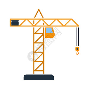 起重机的图标平面彩色设计矢量说明图片