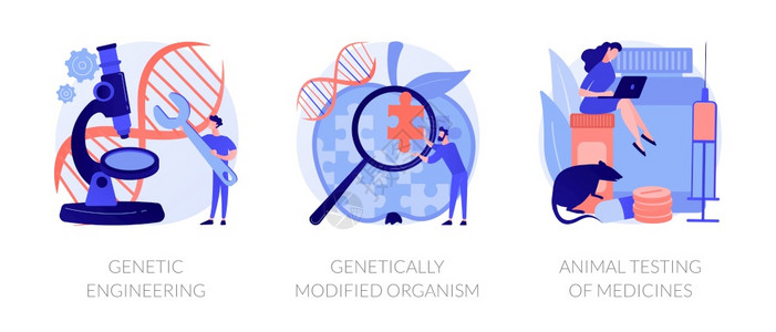 基因操纵研究DNA重组遗传工程转基因生物动测试药比喻病媒孤立概念比喻遗传工程病媒概念比喻图片