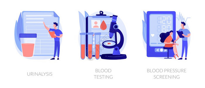 临床实验室分析图象漫画集健康检查生物标记尿解血液检测压筛查比喻病媒孤立概念比喻图临床实验室分析图象漫画集矢量概念我图片