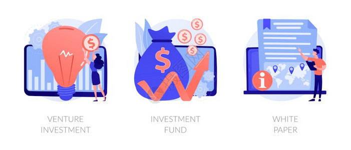 人群集资运动启金种子创意思想造风险投资基金白皮书比喻矢量孤立概念比喻插图技术矢量概念投资比喻背景图片