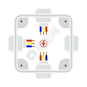 电气交叉框图标平面颜色设计矢量说明图片