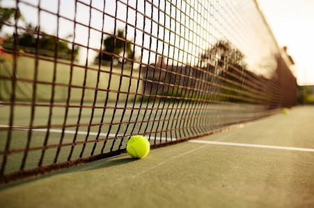 大网球没有人户外球场积极的健康生活方式运动游戏电击概念图片