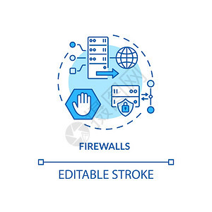 防火墙概念图标未经授权的防火墙概图片