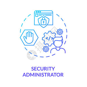 安全管理员概念图标网络安全职业理念细线插图可疑活动监测数据库安全矢量孤立大纲RGB颜色绘图图片