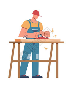 建筑工和专业设备木板锯制柜房屋翻新或木工修理固定矢量男特的木匠锯板制柜房屋翻新或木工修理固定矢量特木匠板制房屋翻新或木工修理固定图片