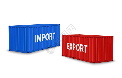 进出口集装箱蓝色和红货物集装箱不同角度商业工运输国际物流货矢量现实的三维孤立概念进出口集装箱蓝色和红货物集装箱不同角度货运矢量现图片