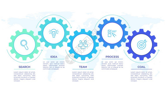 GearsInfiflogsCoghours传输连接机械工程技术进步商业介绍启动矢量概念Cog轮接连横幅渔具信息图示Inflog图片