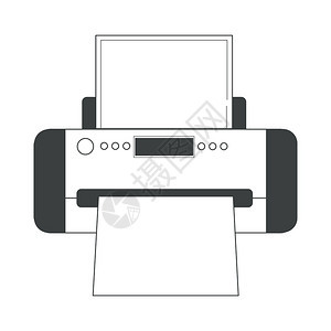 印刷厂工业文件制作冲印打机激光复分离物体矢量传真或办公室设备纸A4页和印刷文本件激光喷墨气复印机符号打分离电子设备印刷厂图片