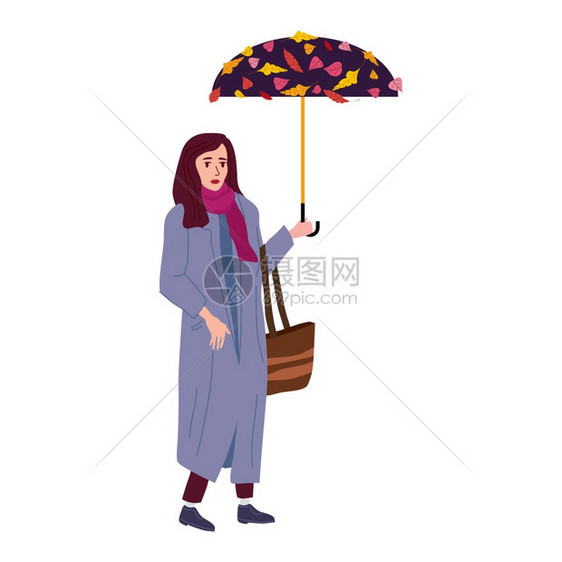打伞的女青年图片