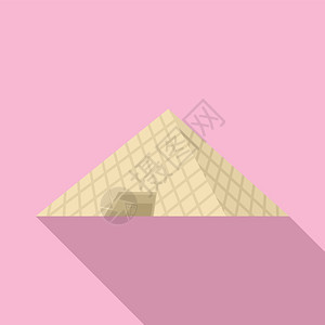 法国玻璃金字塔图标French玻璃金字塔矢量图标的平面解用于网络设计玻璃金字塔图标平面风格图片