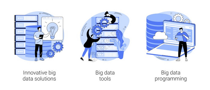 大数据业务软件抽象概念矢量图图片