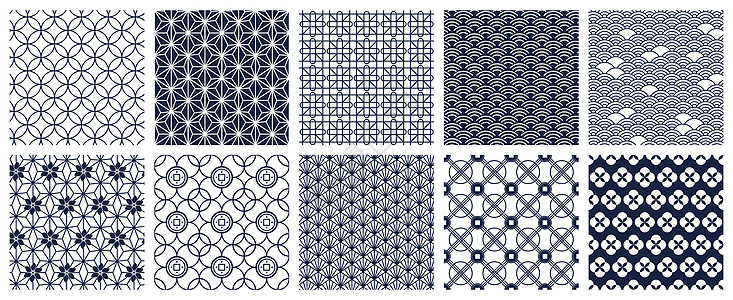 日本几何图案无缝的东方装饰背景几何的观赏模式传统的非自然形态矢量背景集结构的蓝植物抽象设计日本几何模式的装饰模式传统的非自然形态背景图片